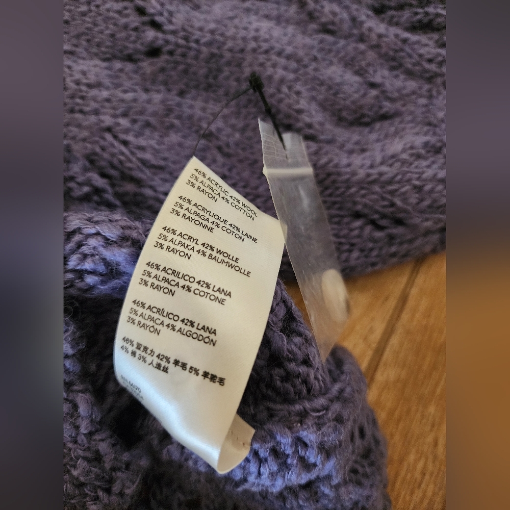 $168 NWT Free People Knit Crochet Bali Dreamer Cardigan XL Wool Alpaca Lavender - Picture 8 of 9